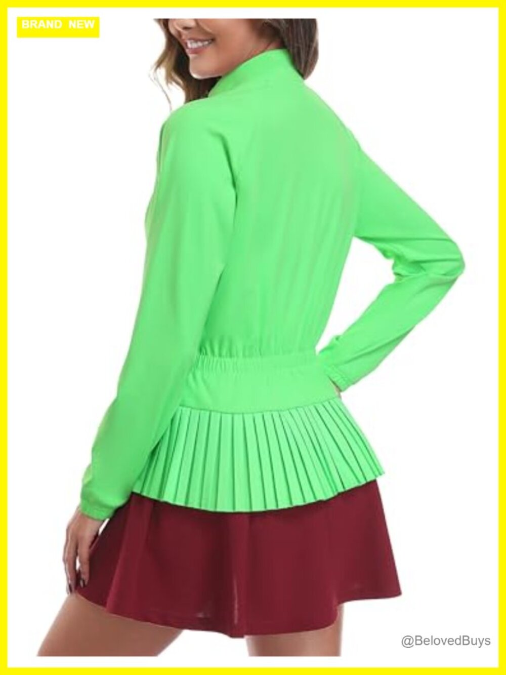 Women's UPF 50+ Golf Jacket Quick Dry Full Zip Pleated Hem Athletic